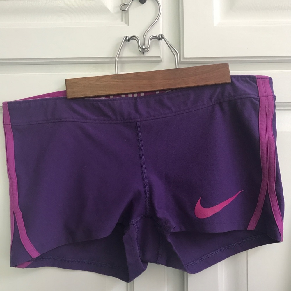 Nike dri-fit purple spandex shorts